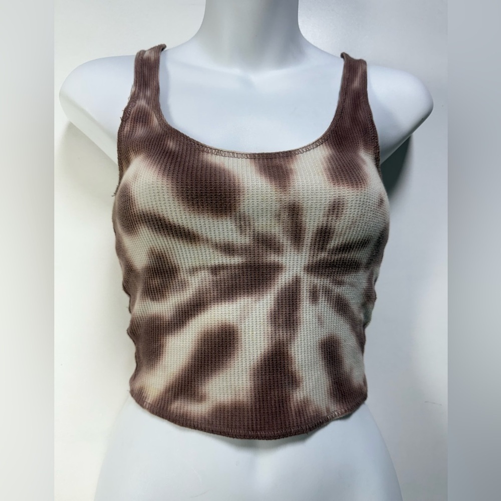 Brown Tie-Dye Women's Tank Top